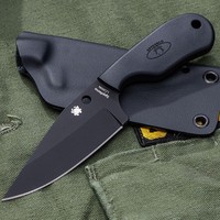 Нож с фиксированным клинком Spyderco Subway Bowie Black Blade FB48PBBK