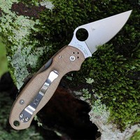 Нож Spyderco Para 3 Brown Canvas Micarta brown C223MPCW
