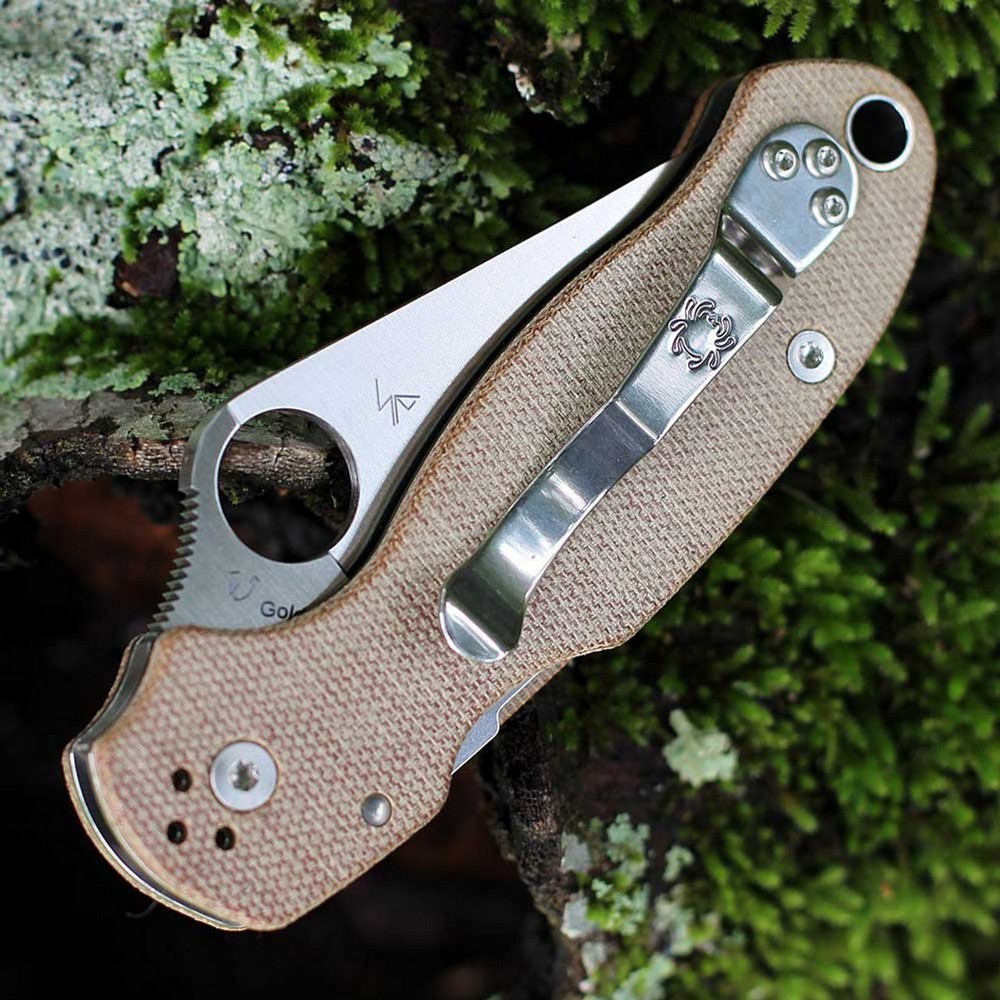 Нож Spyderco Para 3 Brown Canvas Micarta brown C223MPCW