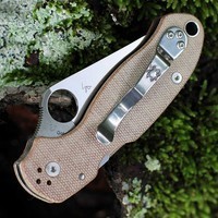 Нож Spyderco Para 3 Brown Canvas Micarta brown C223MPCW
